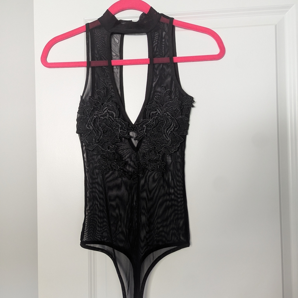 Revamped Black Mesh Bodysuit